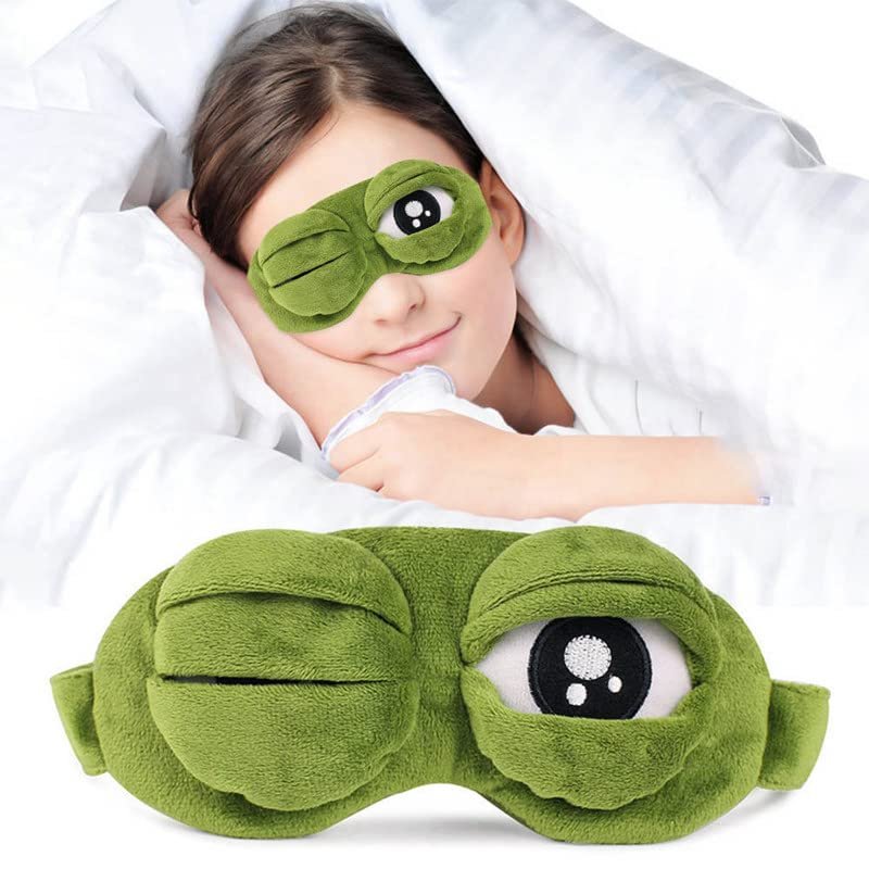 2 PCS Sleep Mask for Girls Women Men Kids Funny Cute Contoured Blackout Frog Cat Dog Animal 3D Sleep Eye Mask for Sleeping - görsel 2