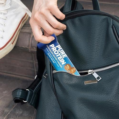 Pure Protein Chocolate Salted Caramel Protein Bars – 20g Protein, 3g Sugar, 190 Calories (12 Count) Low Sugar High Protein Snack – Gluten Free – Perfect for a Healthy Snack
