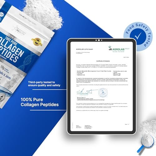 The Intelligent Health Collagen Peptides Powder, 45 Servings, Hydrolyzed Collagen, Type I & III, Grass Fed, Unflavored, Gluten Free, Keto/Paleo, 10g Servings, 15.9 Oz, Skin Support, Hair, Nail, Joints - görsel 4