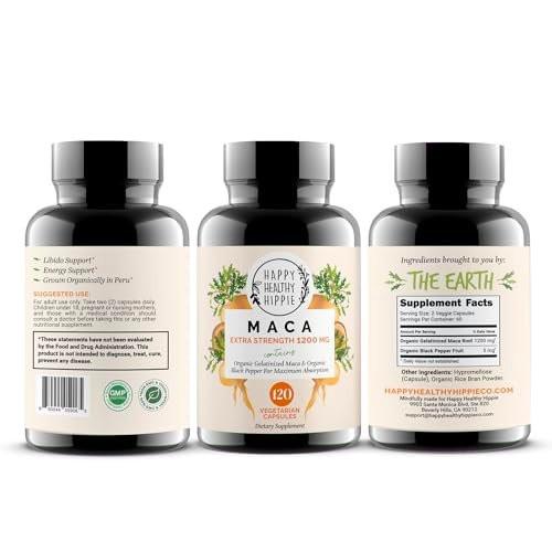 Organic Maca Root Capsules 1200 mg – Libido Booster for Women Fast Acting & Potent | Female Maca Supplement | Energy Pills from Peru | Includes Black Pepper for High Absorption | Vegan, 120 Ct - görsel 1