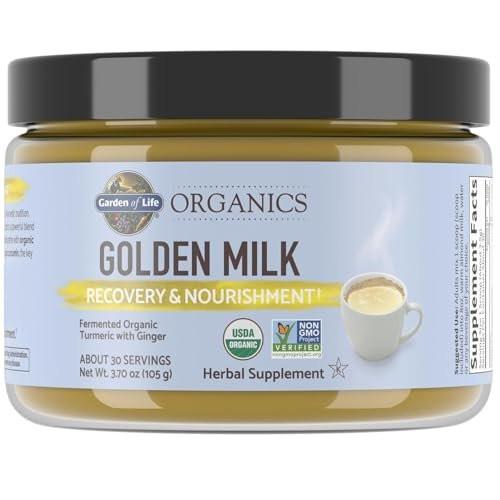 Garden of Life Organics Golden Milk Recovery & Nourishment Powder - 44mg Turmeric Curcumin (95% Curcuminoids), Ashwagandha - Organic Non-GMO Vegan & Gluten Free Herbal Supplements, 30 Servings - görsel 9
