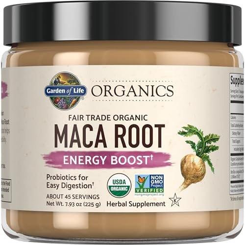 Garden of Life Organics Fair Trade Gelatinized Peruvian Maca Root Energy Boost 7.93 oz (225g) Powder with Probiotics, Certified Organic, Non-GMO, Vegan & Gluten Free Herbal Supplements - görsel 12