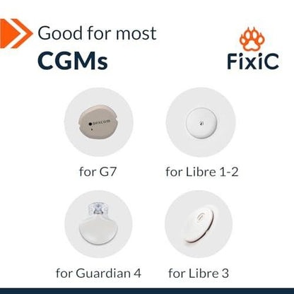 FixiС Adhesive Patches 25 Pack 3 1/2" – Waterproof Libre Adhesive Covers for Libre 1, 2, 3 & Plus, G7 & Stelo, Guardian – Pre-Cut Tan