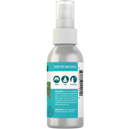Nature's Truth Eucalyptus Mist Spray 2.4 fl oz | Pure Essential Oil for Aromatherapy