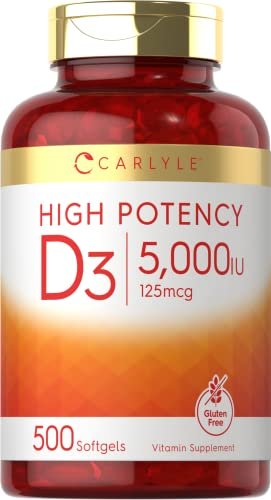 Carlyle Vitamin D3 5000 IU Softgels | 500 Count | Value Size | Non-GMO and Gluten Free Supplement | High Potency Formula | 125mcg - görsel 2