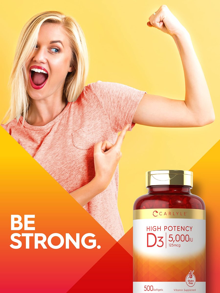 Carlyle Vitamin D3 5000 IU Softgels | 500 Count | Value Size | Non-GMO and Gluten Free Supplement | High Potency Formula | 125mcg - görsel 11