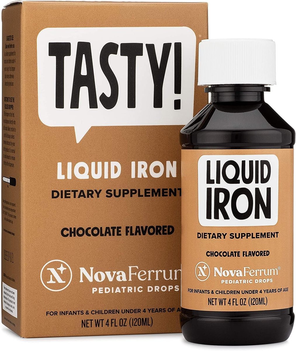NovaFerrum Tasty | Pediatric Drops Liquid Iron Supplement for Infants, Toddlers & Kids | 15mg of Iron Per 1mL Dose | Ages 4 & Under | Gluten Free | Sugar Free | Chocolate Flavored | 120 Servings - görsel 8