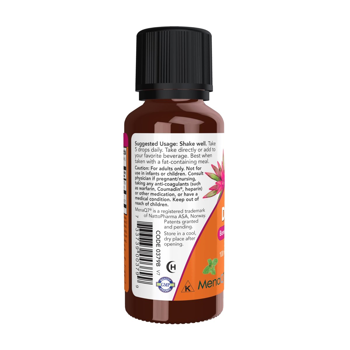 NOW Foods Supplements, Liquid D-3 & MK-7 with 2,500 IU Vitamin D-3 & 100 mcg Vitamin K-2 per 5 drops, 1-Ounce - görsel 5