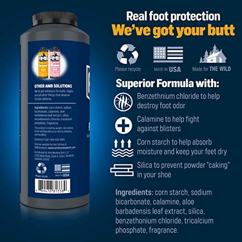 Anti Monkey Butt Medicated Foot Powder with Calamine - Antifungal Odor Eliminator & Itch Relief - Sweat Absorption, Blister Protection, & Long-Lasting Comfort - 8 oz - görsel 10