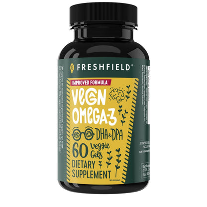 Freshfield Vegan Omega 3, Algae (Algal) Oil, – Plant-Based DHA from Algae Oil: Our omega-3 is derived directly – Image 1