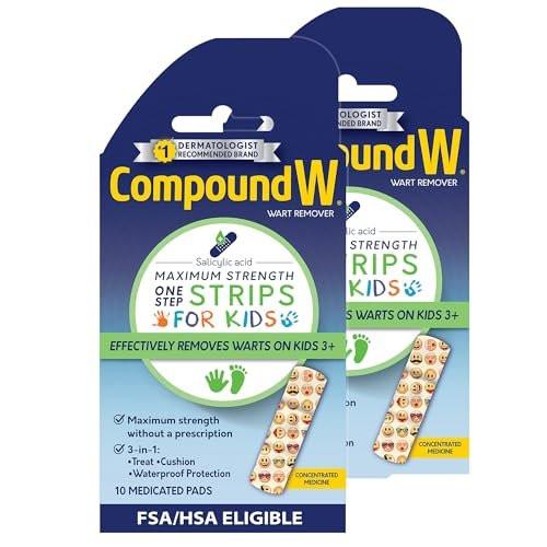 Compound W Wart Remover for Kids, Wart Removal Strips with Salicylic Acid, 10 Count, Pack of 2 - görsel 2