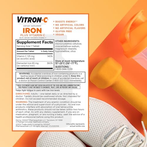 Vitron-C Iron Supplement, Once Daily, High – Form: Tablet – Image 9