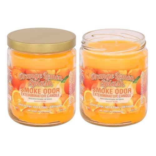 Smoke Odor Exterminator 13oz Jar Candle, Orange Lemon, Pack of 2 - görsel 1