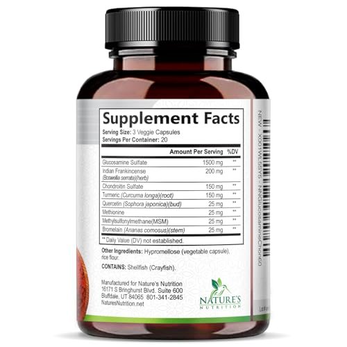 Glucosamine Chondroitin MSM - Triple Strength Joint Support Supplement for Joint Mobility and Cartilage Support For Men and Women - Glucosamine Supplements with Turmeric & Boswellia - 60 Capsules - görsel 18