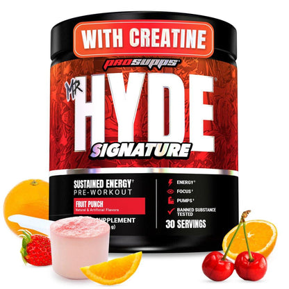 ProSupps Mr. Hyde Signature Pre Workout Drink Mix – Performance, Energy & Endurance with Creatine, Beta Alanine & Caffeine – Clean Gym Supplements for Men & Women (Fruit Punch, 12 On-The-Go Packets)
