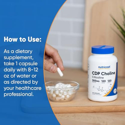 Nutricost CDP Choline (Citicoline) 300mg, – Vegetarian Friendly: Made with vegetarian capsules, suitable for – Image 12