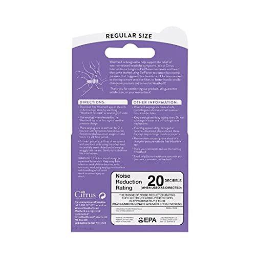 WeatherX Headache Prevention – Pressure Filtering Earplug for Shifts in Barometric Weather Pressure, Download Free Alert app (Regular 1 PK) - görsel 5