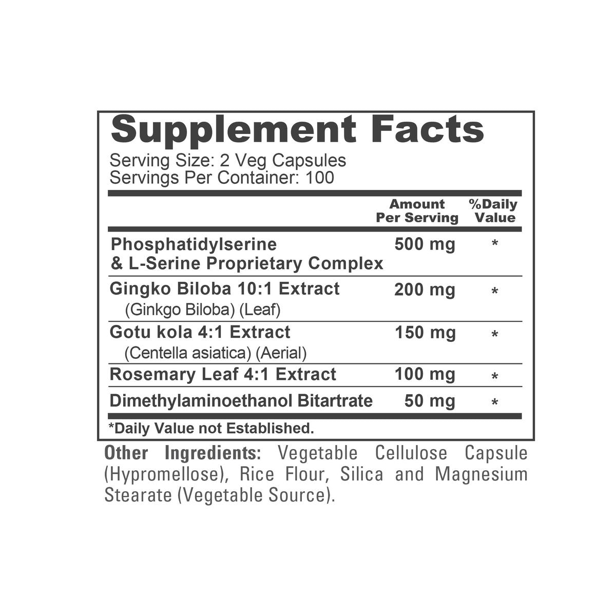 NusaPure Phosphatidylserine Memory Ultimate Complex 1000mg 200 Vegetarian Caps (Vegan, Non-GMO) - görsel 6