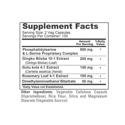 NusaPure Phosphatidylserine Memory Ultimate Complex 1000mg 200 Vegetarian Caps (Vegan, Non-GMO)