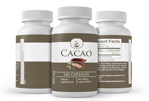 Pure Original Ingredients Cacao, 100 Capsules – Always Pure, No Additives or Fillers, Lab Verified - görsel 11