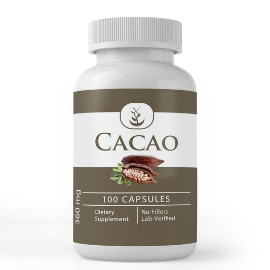 Pure Original Ingredients Cacao, 100 Capsules – Always Pure, No Additives or Fillers, Lab Verified
