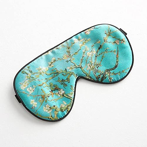 Tim & Tina Silk Sleep Mask for Women Men Comfortable Blindfold Eye Mask with Adjustable Strap for Travel Yoga Nap Shift Work (Green Flower) - görsel 4