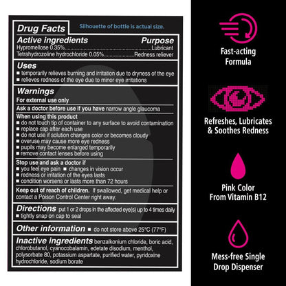 Rohto Digi-Eye Drops for Digital Eye Strain Relief, Long-Lasting Cooling and Soothing Formula for Red Tired Eyes, 0.4 fl oz, 2 Count