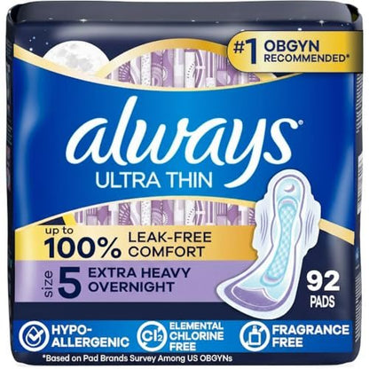 Always Ultra Thin Overnight Pads, Size 5, – Ultra-Thin and Flexible : Despite their high absorbency, these pads – Image 2