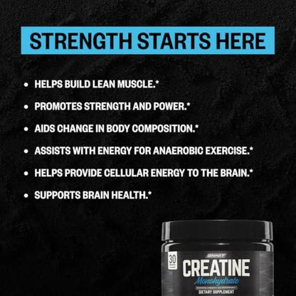 ONNIT Creatine Monohydrate Powder, IGEN Non-GMO Tested 5g Premium Creatine for Muscle Strength, Power and Lean Mass, Supports Brain Health, Brain Cellular Energy, Unflavored, 30 Servings, 5.29 oz