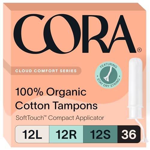 Cora Organic Tampons Multipack (12 Light, 12 Regular, 12 Super Tampons) - görsel 1