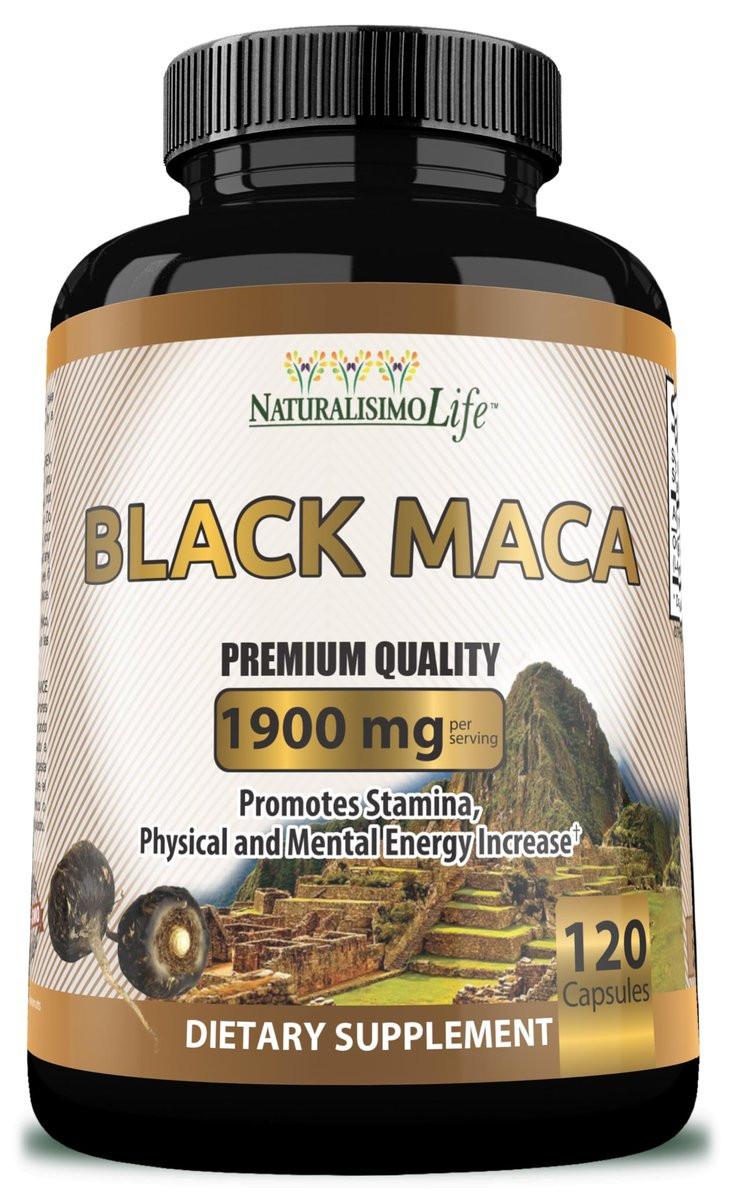 Organic Black Maca 1,900 mg per Serving Natural Energy Booster Peruvian Maca for Men & Women 120 Capsules - görsel 1
