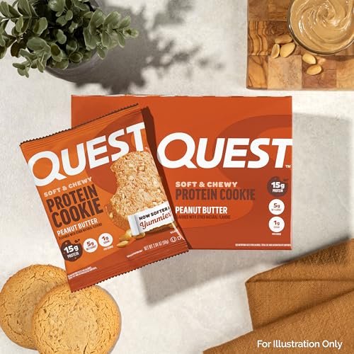 Quest Nutrition Peanut Butter Protein Cookie, 15g Protein, 1g Sugar, 5g Net Carbs, Keto Friendly, High Protein, Low Carb; 4 Count - görsel 10