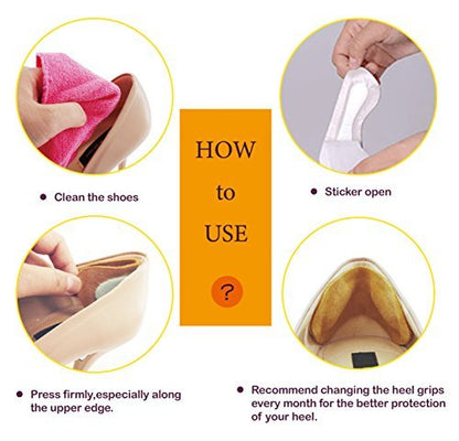 Premium Leather Heel Grips Liner Cushions Inserts for Shoes Too Big, Heel Pads for Heel Pain, Filler Protect Improved Women Men Shoe Fit and Comfort, Khaki, 3 Pairs (0.35 inch Thicker)