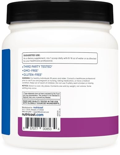 Nutricost BCAA Powder (Grape, 60 Servings) - Optimal 2:1:1 Ratio, Vegetarian Friendly, Non-GMO, Gluten Free - görsel 9