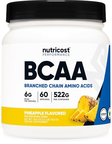 Nutricost BCAA Powder (Pineapple, 60 – 60 Servings Per Container: Each 1.08-pound tub provides two full months of – Image 2