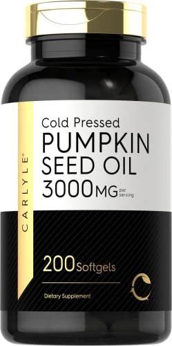 Carlyle Pumpkin Seed Oil Capsules | 3000mg | 200 Softgels | Essential Fatty Acids | Cold Pressed Dietary Supplement | Non-GMO and Gluten Free Formula - görsel 9