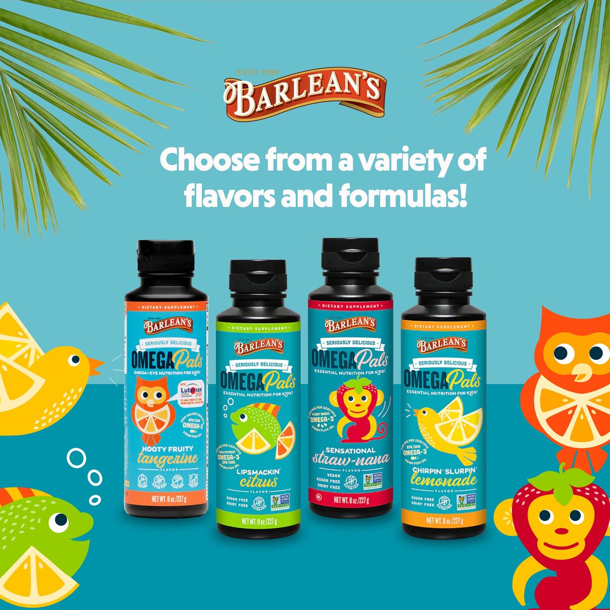 Barlean's Omega Pals Lipsmackin' Citrus Flavored Omega-3 for Kids, Yummy Children's Liquid Fish Oil Supplement with 750 mg of EPA & DHA for Brain & Eye Health, 8 oz - görsel 11
