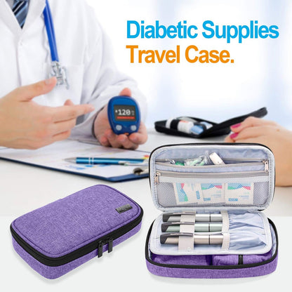 LUXJA Diabetic Supplies Travel Case - Purple – Durable Nylon Construction: The water-resistant nylon exterior – Image 14