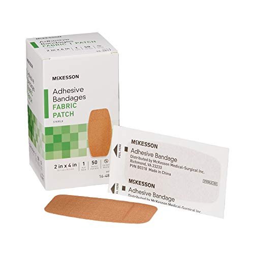 McKesson Adhesive Bandages, Sterile, Fabric Patch, 2 in x 4 in, 50 Count, 1 Pack - görsel 12