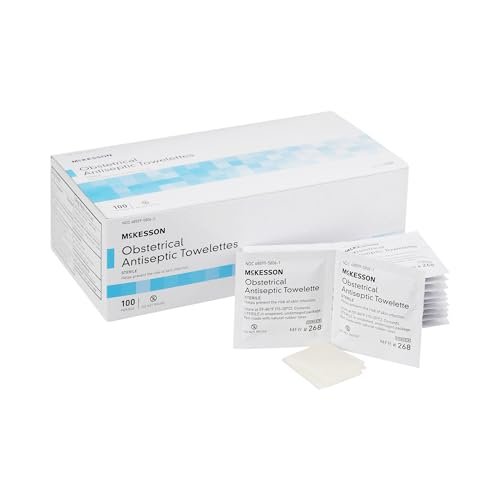 McKesson Obstetrical Antiseptic Towelettes Wipes, Sterile, Individual Packet, Clean Scent, 100 Count, 1 Pack - görsel 5