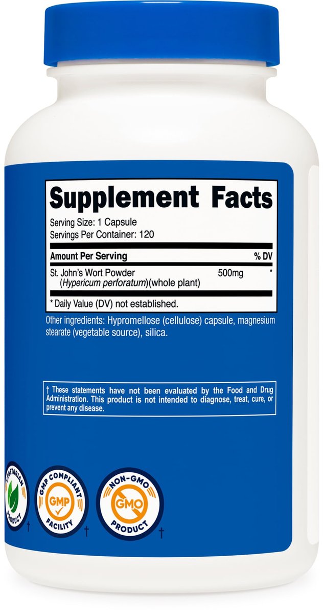 Nutricost St John’s Wort Capsules (500mg) 120 Capsules - Vegetarian, Gluten Free and Non-GMO - görsel 9