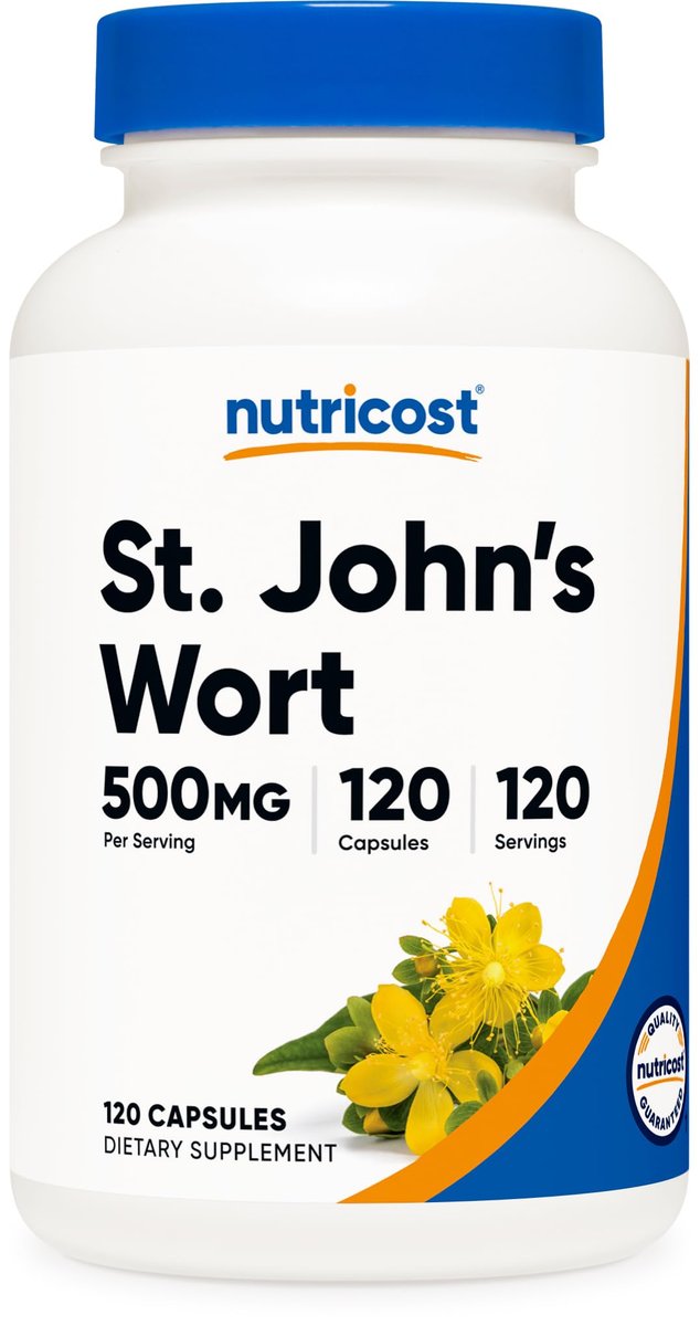 Nutricost St John’s Wort Capsules (500mg) 120 Capsules - Vegetarian, Gluten Free and Non-GMO - görsel 1