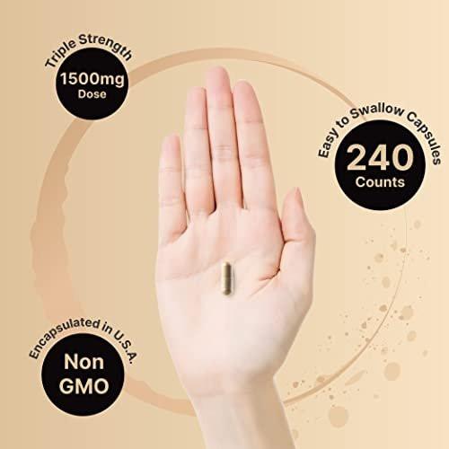 Mucuna Pruriens Capsules, Triple Strength 1500mg Per Serving, 2 in 1 Formula, Made with Mucuna and Ashwagandha, 240 Capsules, Potent Seed Extract, Positive Mood, Relaxation & Restoration Support - görsel 1