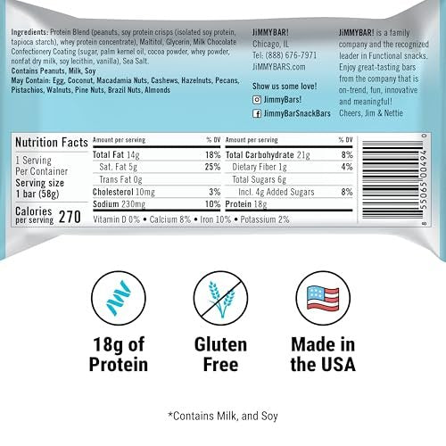 JiMMYBAR! Chocolate Peanut Butter Protein – Busy Professionals: Keep a bar in your desk or bag for a quick, – Image 7