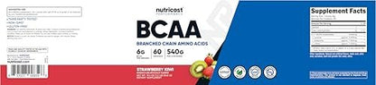Nutricost BCAA Powder (Strawberry Kiwi) 60 Servings - Optimal 2:1:1 Ratio