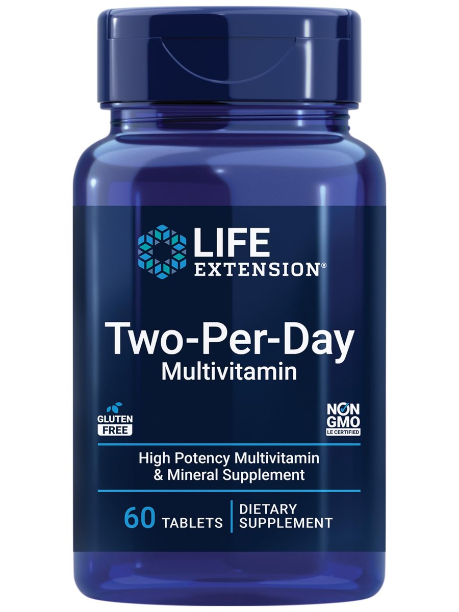 Life Extension Two-Per-Day Multivitamin – Daily Dose of Vitamins & Minerals for Men and Women - Complete Essential Vitamin Supplement for Energy, Health – Gluten-Free – Non-GMO – 60 Tablets - görsel 10