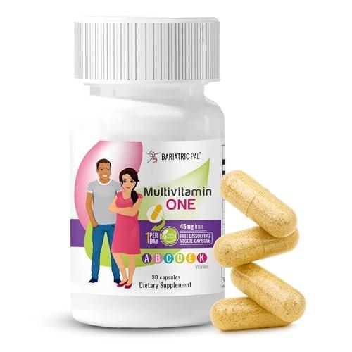 BariatricPal Multivitamin ONE 1 per Day! Bariatric Multivitamin Capsule with 45 mg of Iron | Easy to Swallow Capsule | Vitamin for Bariatric Surgery Patients | 30 Count (1 Month Supply) - görsel 7