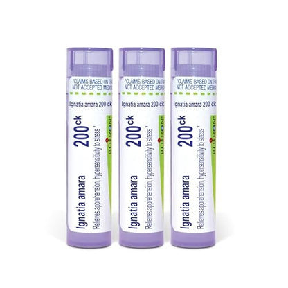Boiron Ignatia Amara 200ck Homeopathic Medicine for Apprehension, Hypersensitivity to Stress - Pack of 3 (240 Pellets)