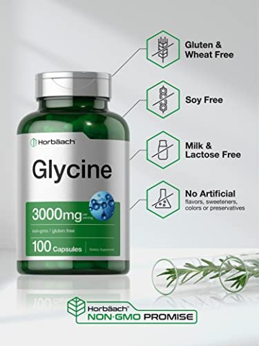 Horbäach Glycine 3000mg Supplement | 100 Powder Capsules | Non-GMO, Gluten Free - görsel 8
