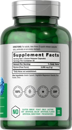 Horbäach Glycine 3000mg Supplement | 100 Powder Capsules | Non-GMO, Gluten Free - görsel 4